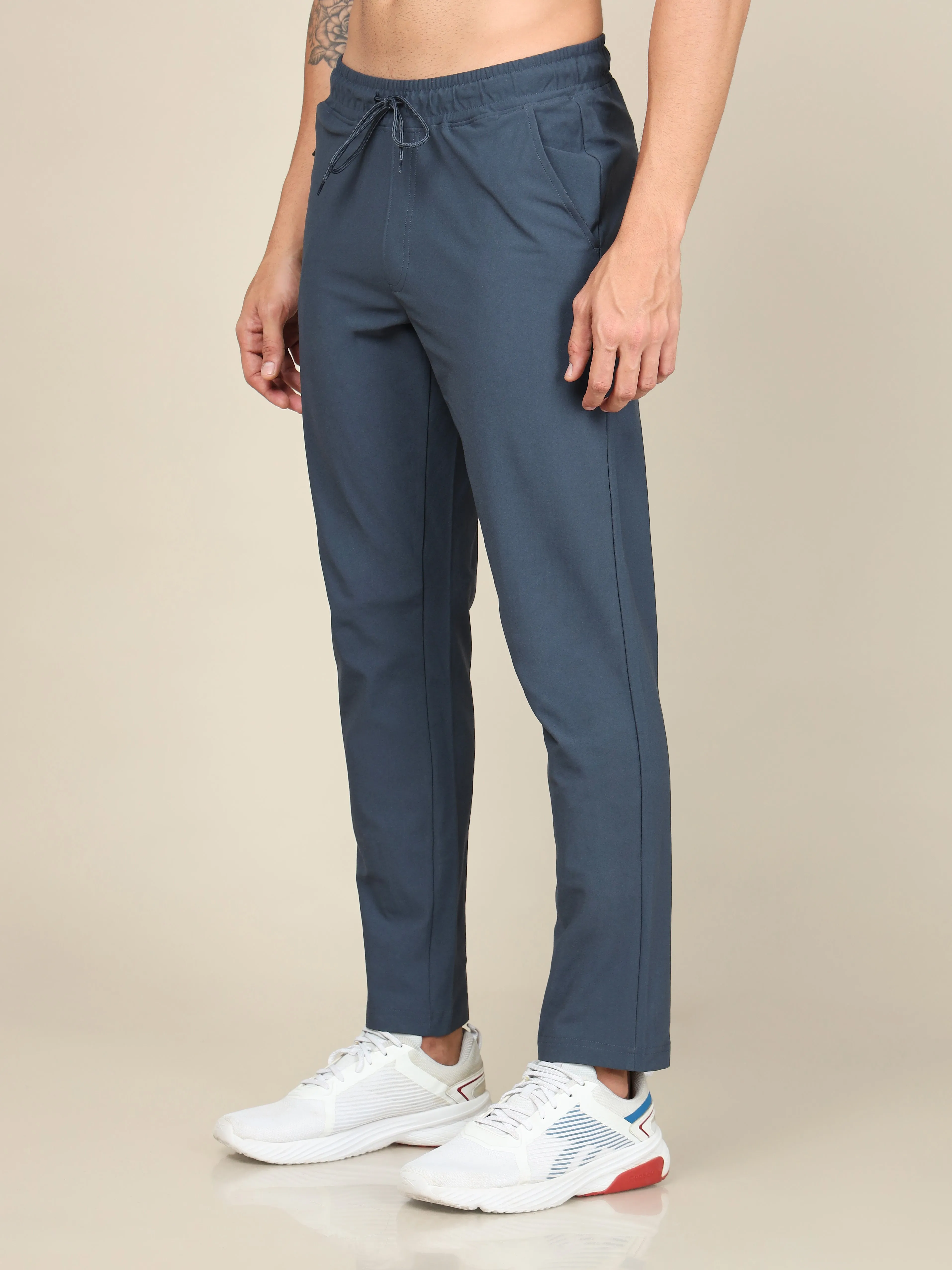 Men Solid Relax Fit Trackpants with DURACOOL 
