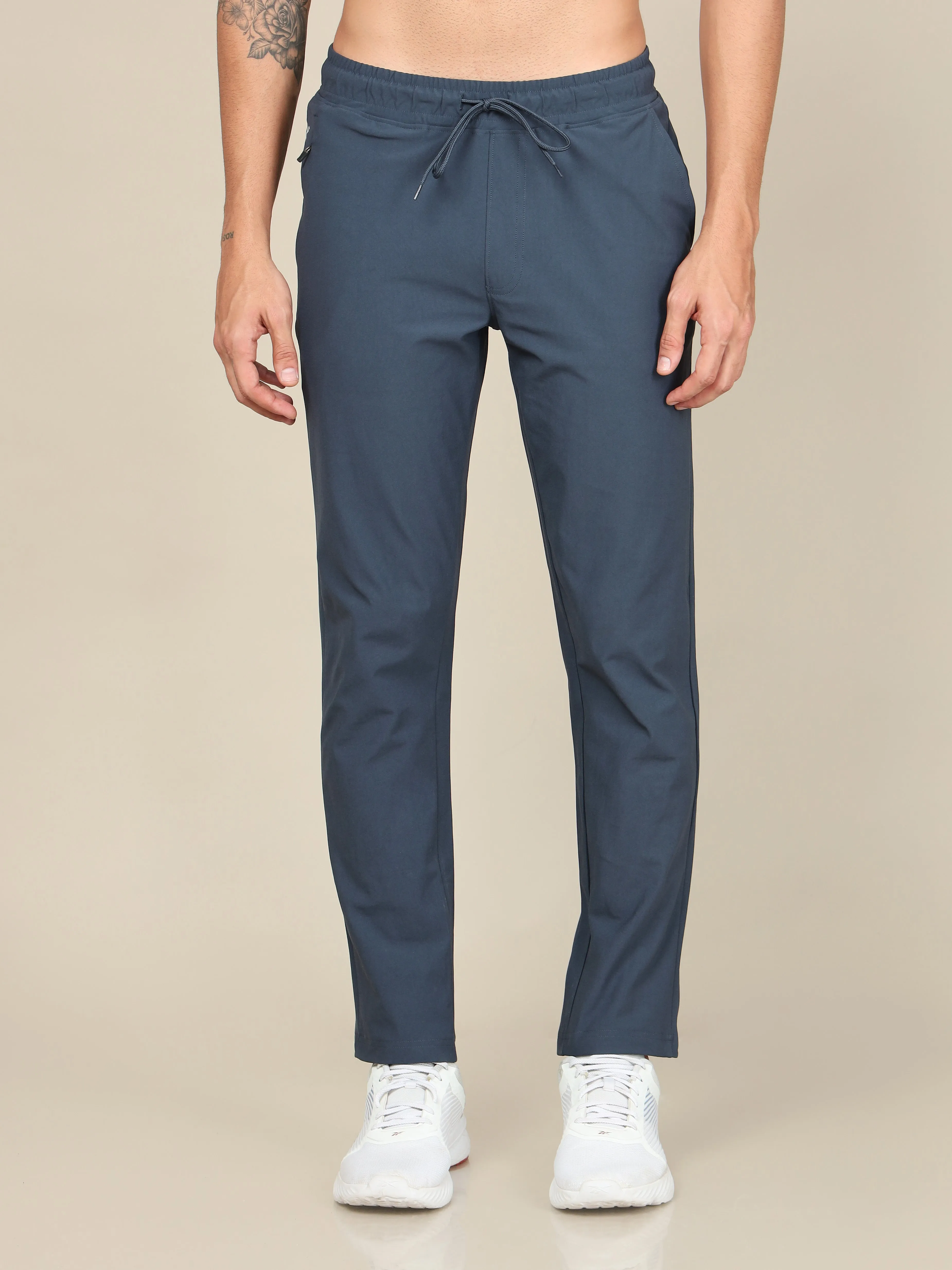 Men Solid Relax Fit Trackpants with DURACOOL 