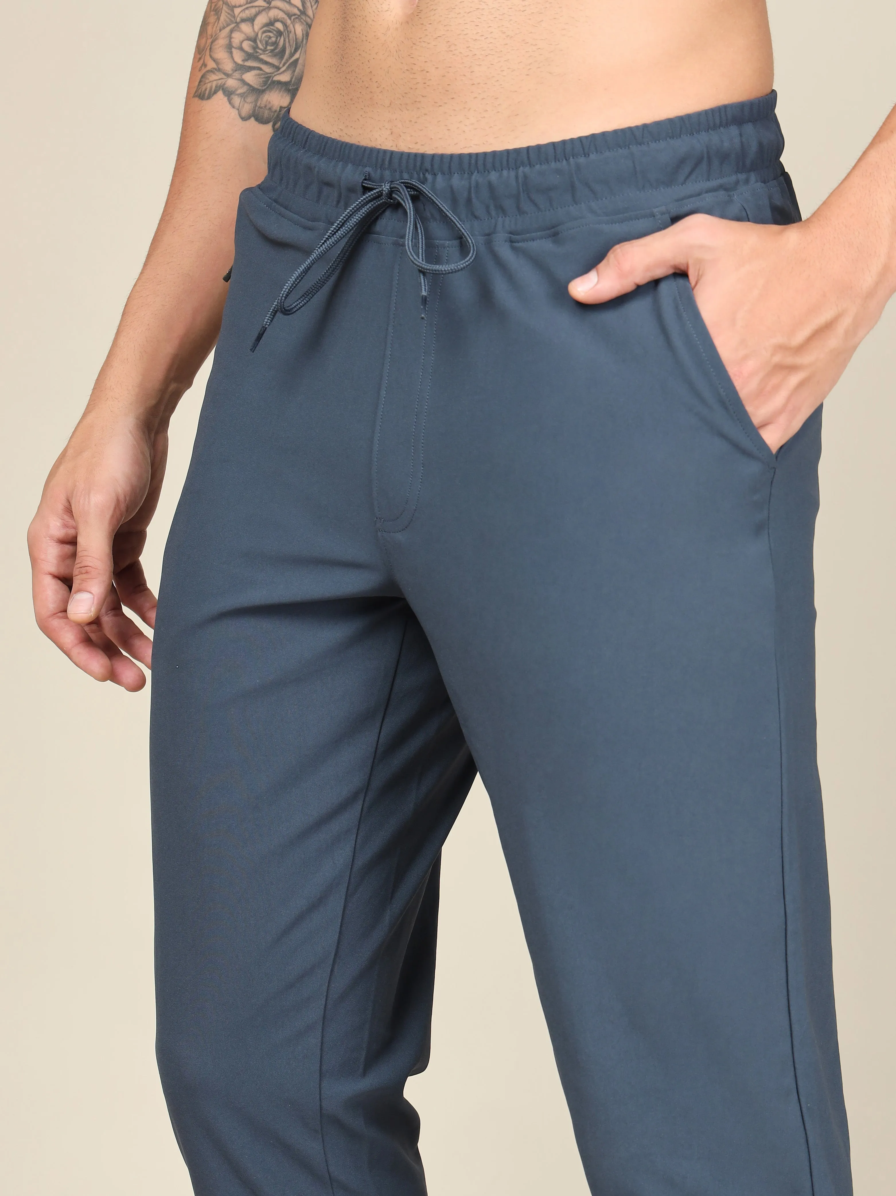 Men Solid Relax Fit Trackpants with DURACOOL 