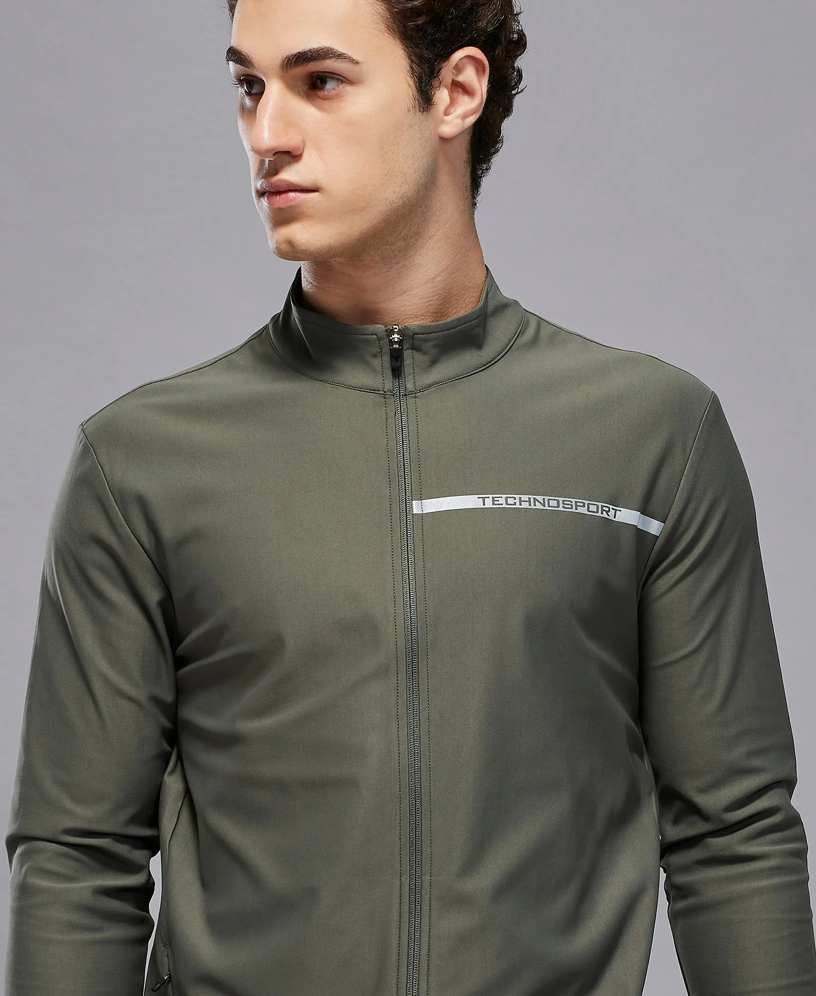 Men Solid Slim Fit Mock Tracksuits with DURACOOL 