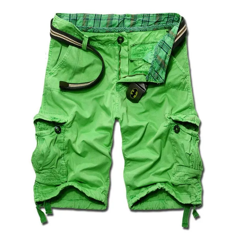 Men's Casual Solid Beach Cargo Shorts
