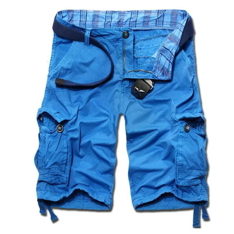 Men's Casual Solid Beach Cargo Shorts