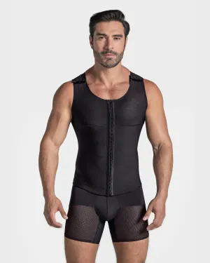 Men’s Firm Shaper Vest with Back Support Front Hook Closure 