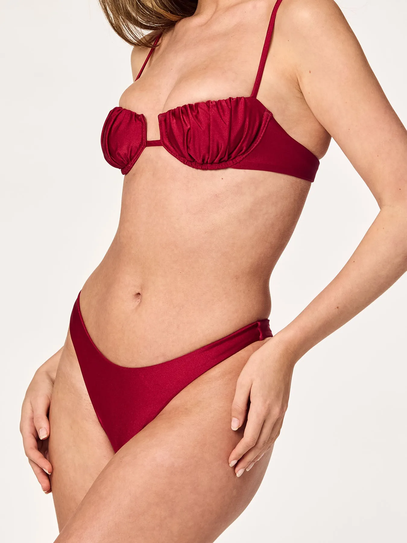MERMAID - Pleated Cup Top • Bordeaux
