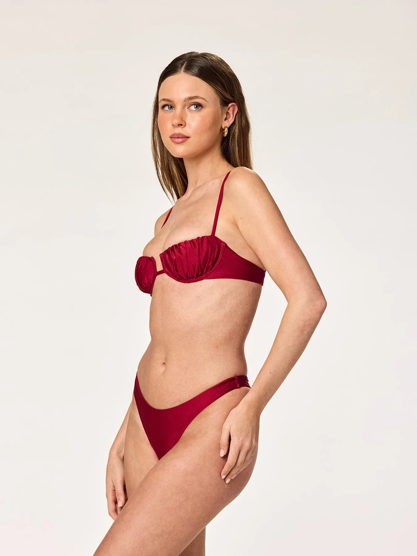 MERMAID - Pleated Cup Top • Bordeaux
