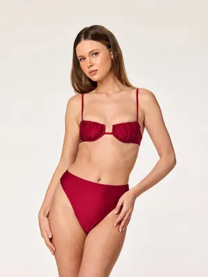 MERMAID - Pleated Cup Top • Bordeaux