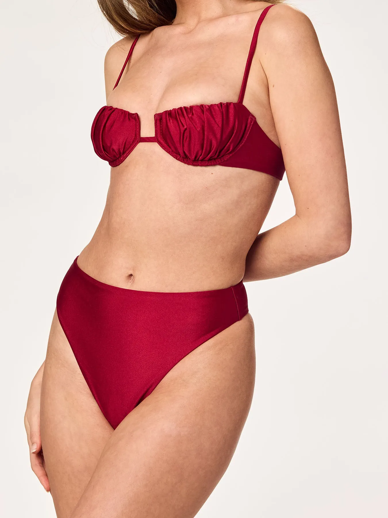 MERMAID - Pleated Cup Top • Bordeaux