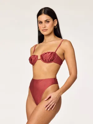 MERMAID - Pleated Cup Top • Shiny Mauve