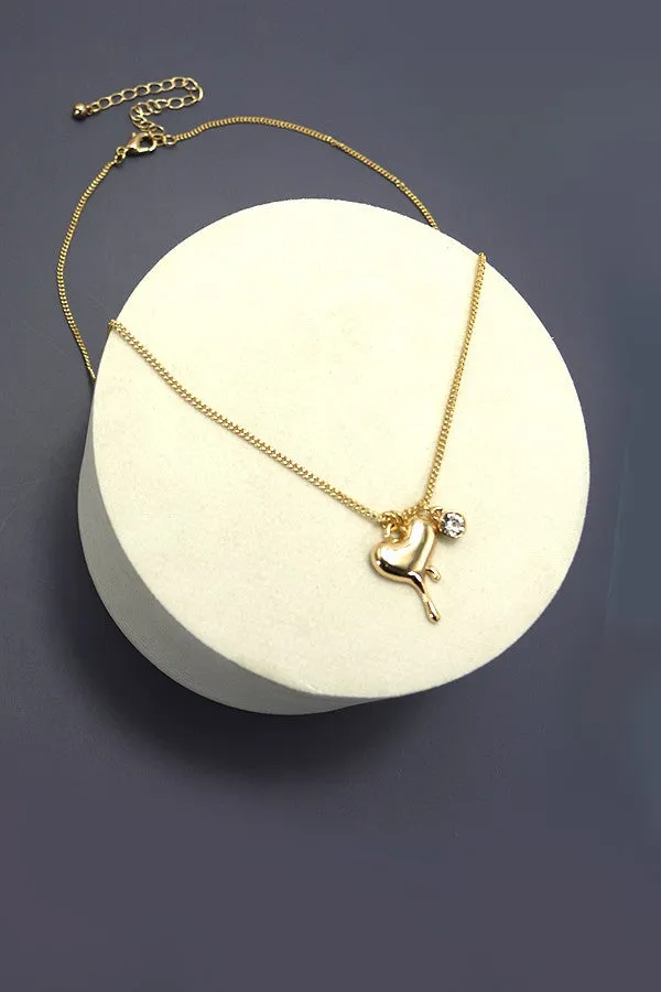 MINIMALIST DRIPPING HEART PENDANT NECKLACE | 10N3042104