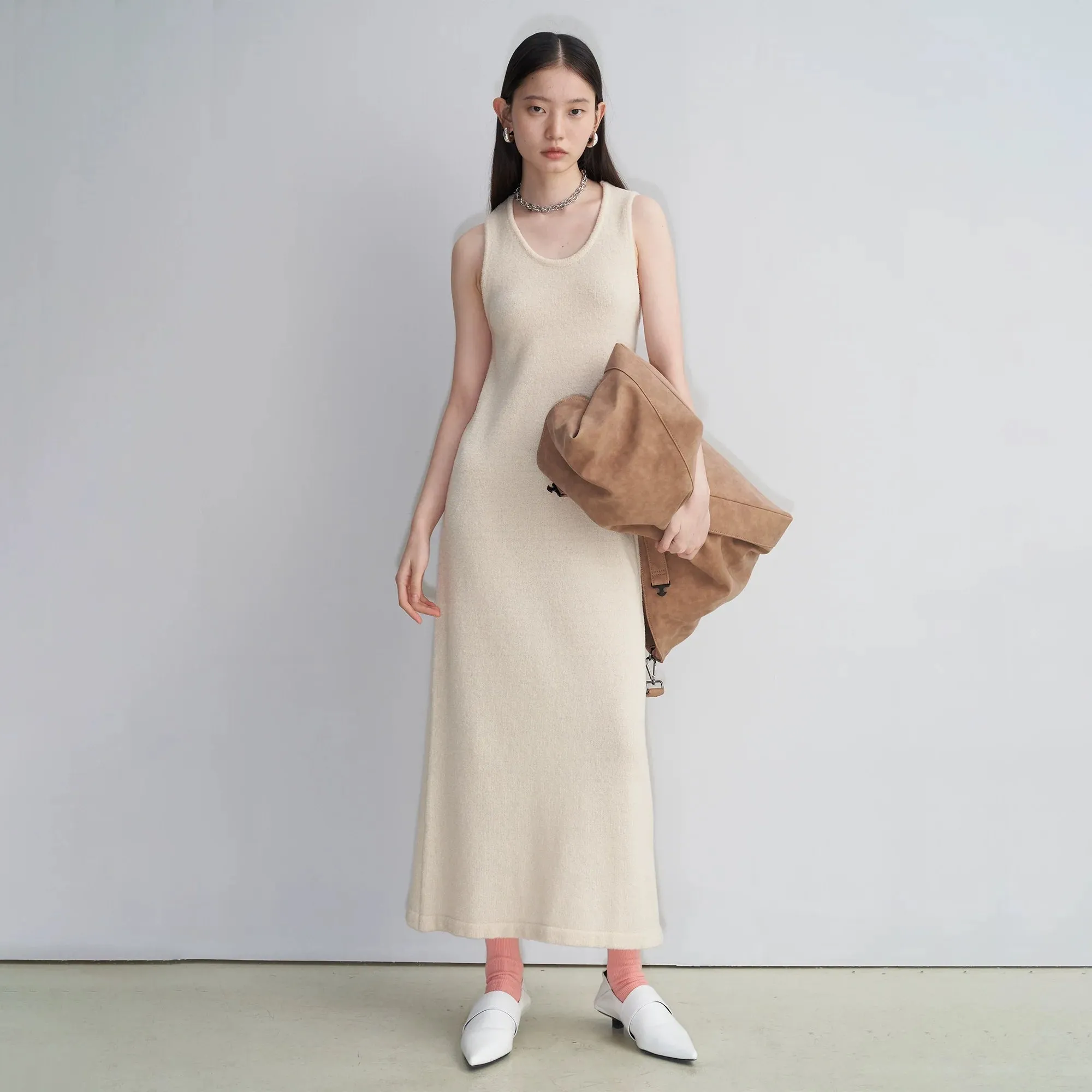Minimalist Sleeveless Knit Dress
