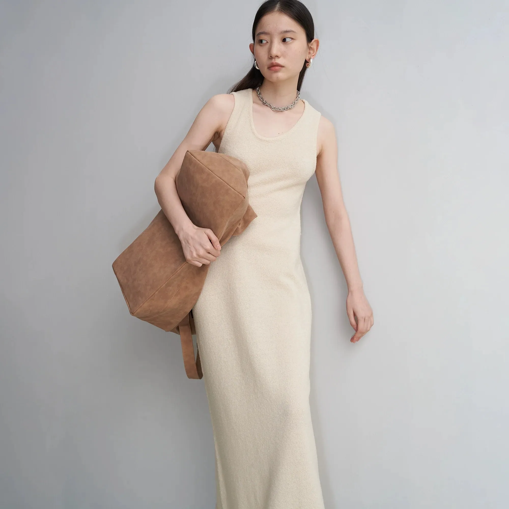 Minimalist Sleeveless Knit Dress