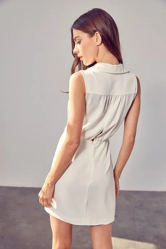 MIRIAM COLLARED SIDE BUTTON DRESS