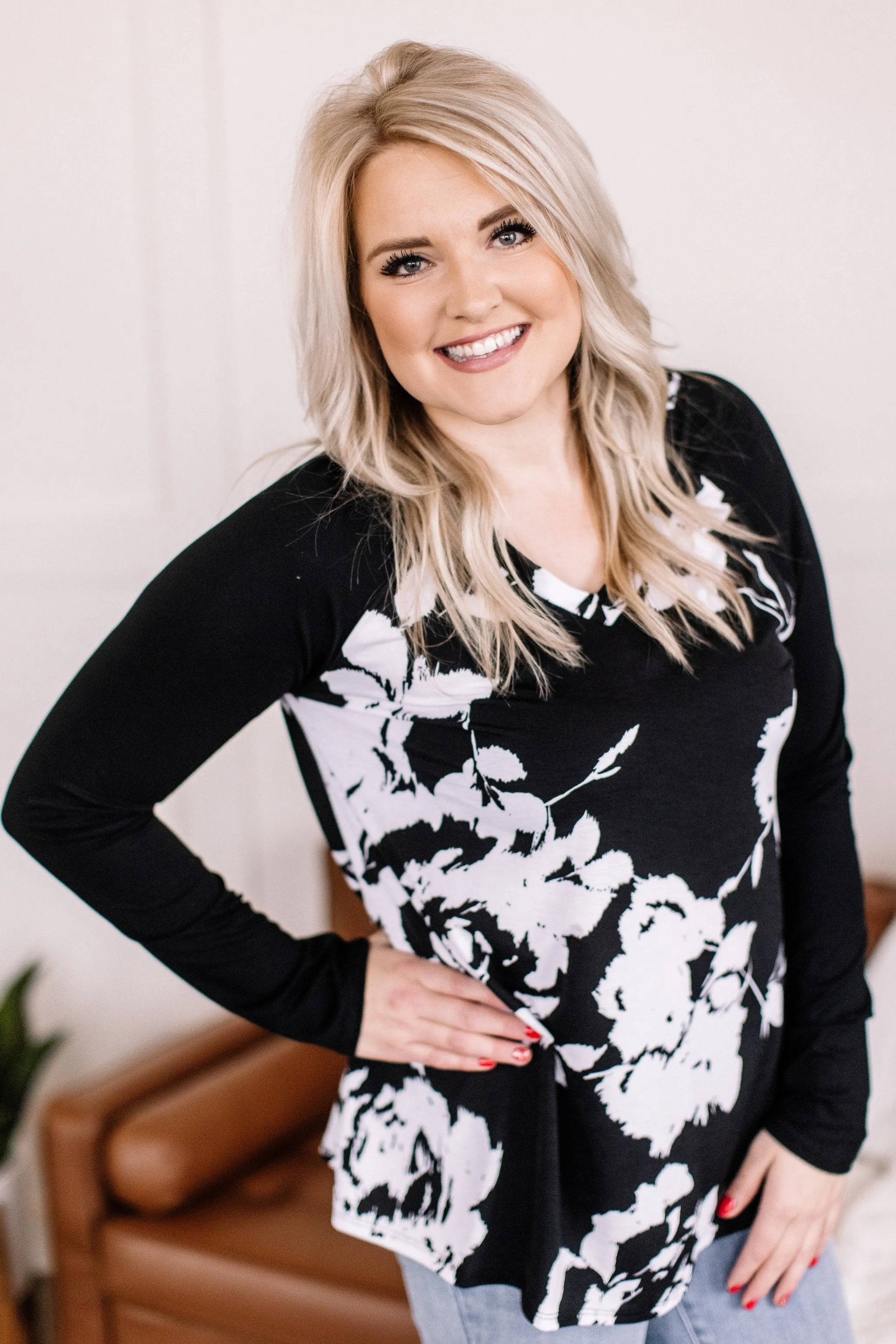 Mixed Emotions In Black/White Floral