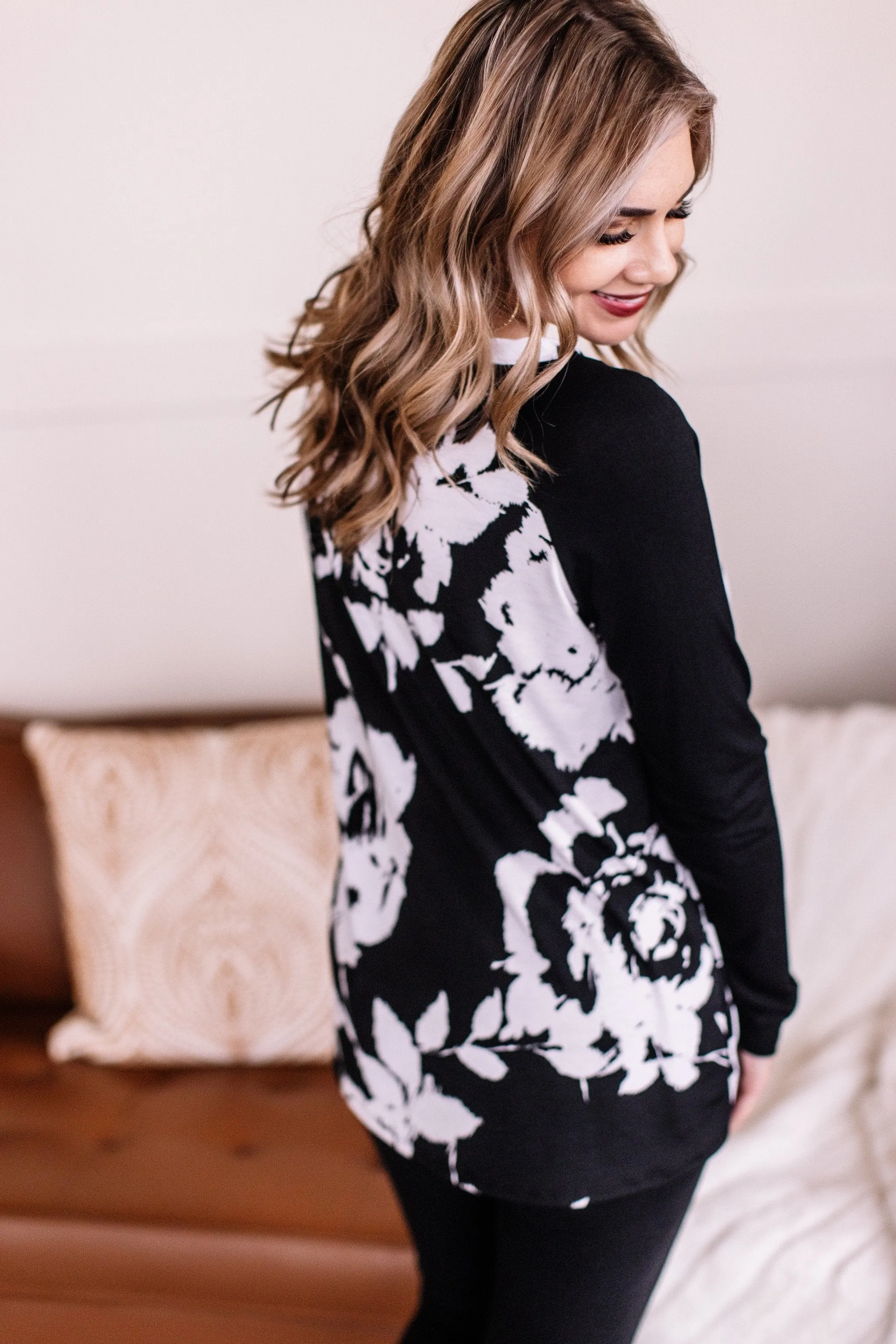 Mixed Emotions In Black/White Floral