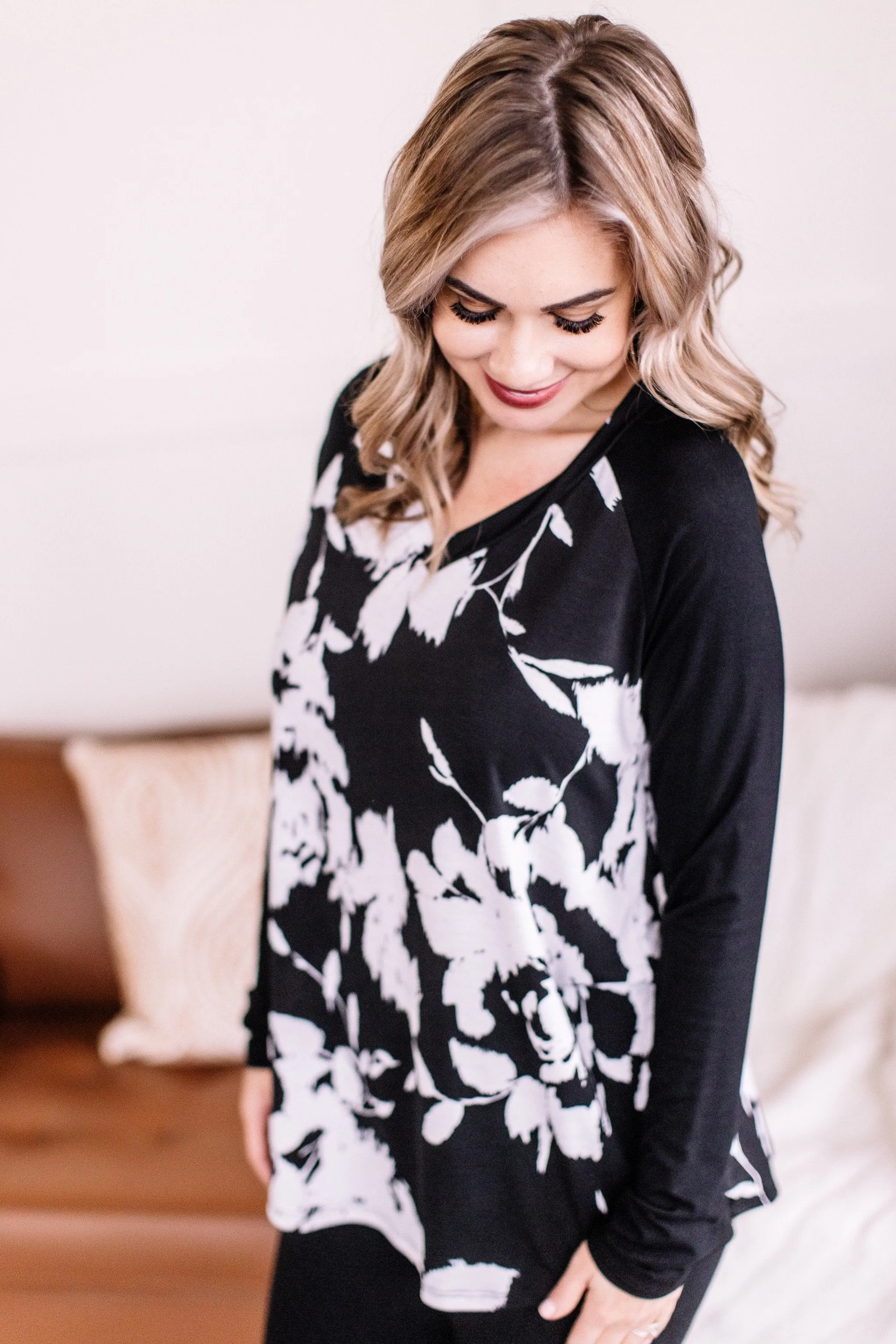Mixed Emotions In Black/White Floral