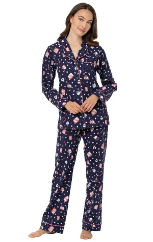 Mugs & Kisses Flannel Button-Front Pajamas - Pet & Owner