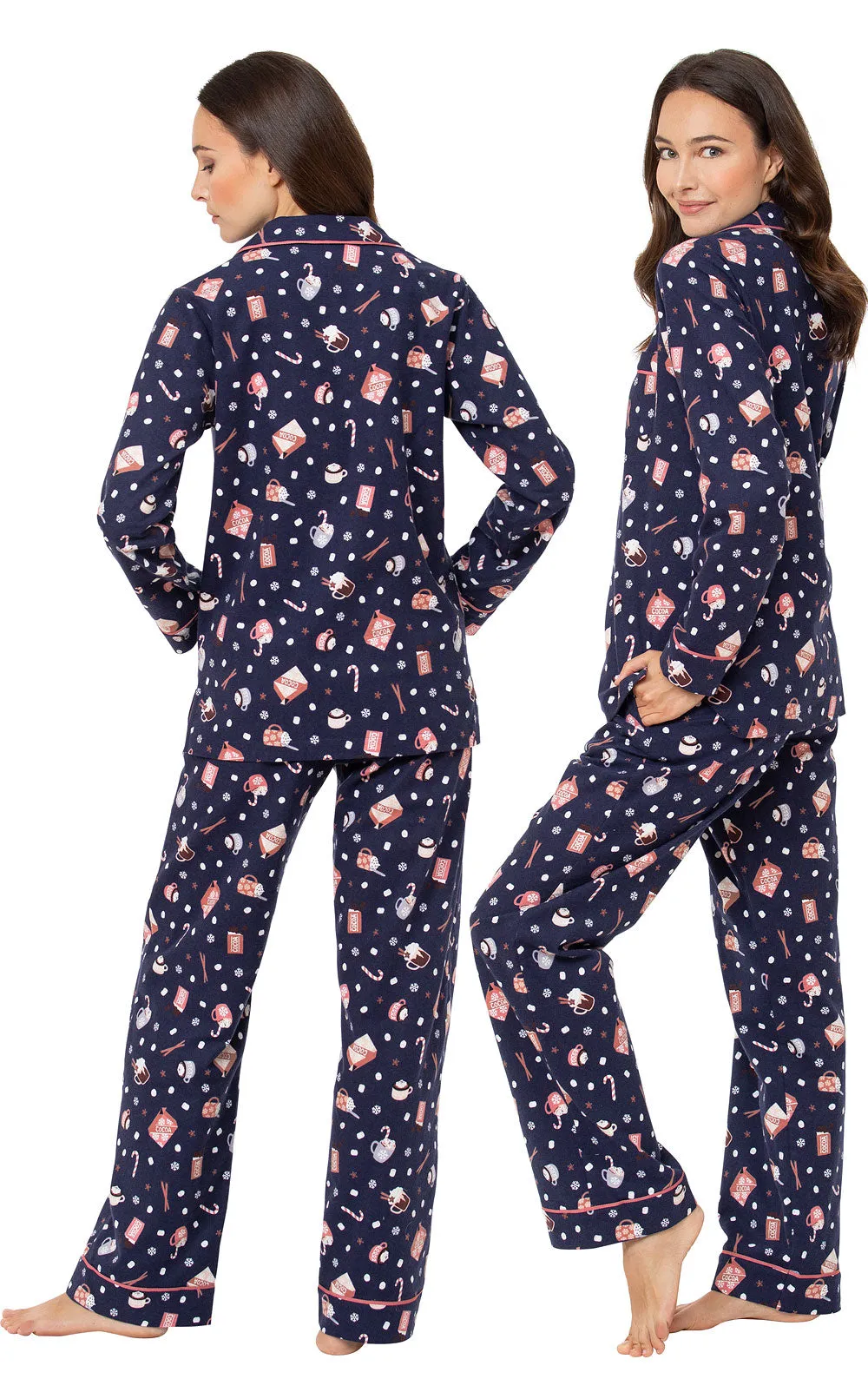 Mugs & Kisses Flannel Button-Front Pajamas - Pet & Owner