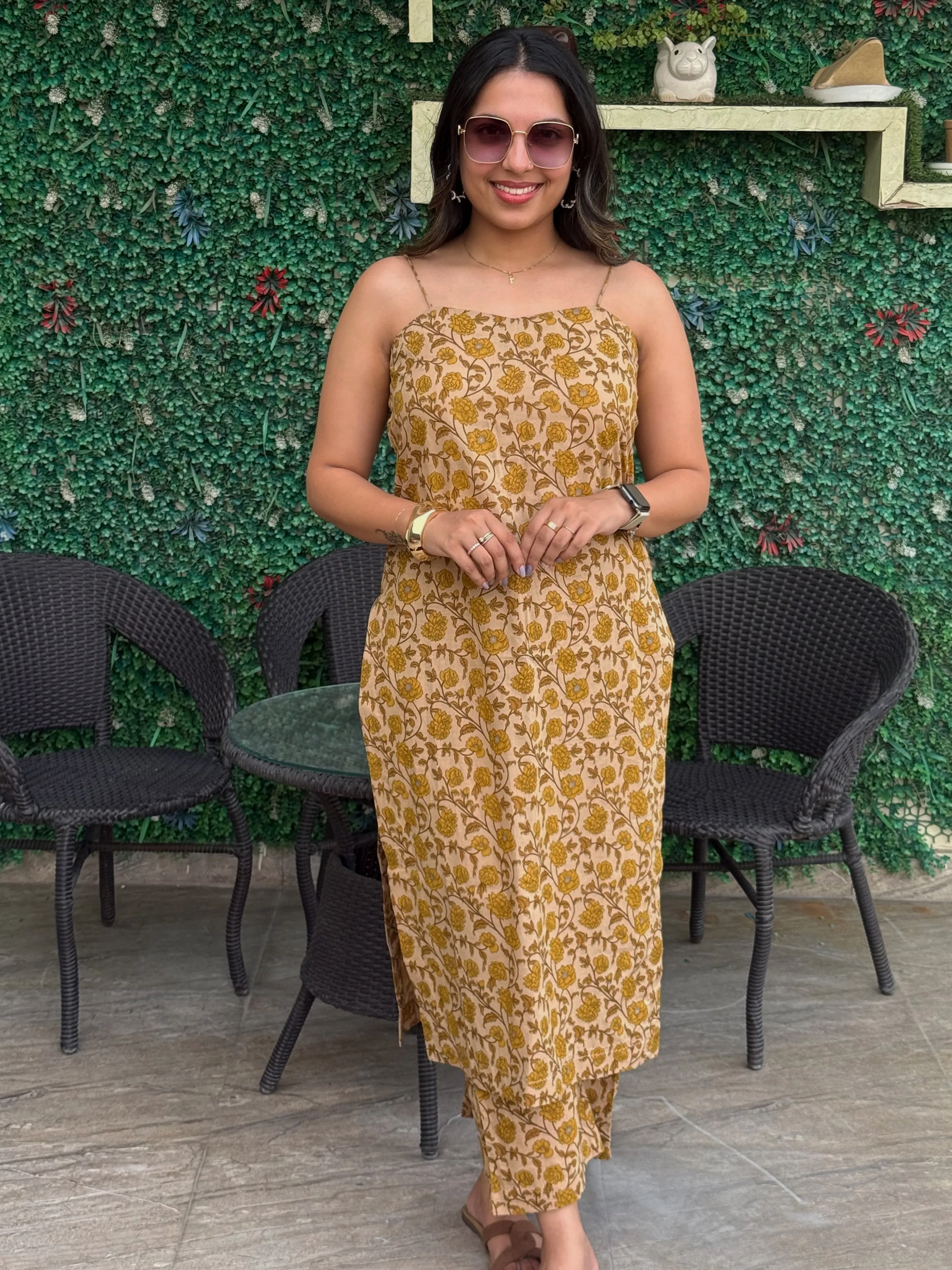 Mustard Strap Edit Kurta