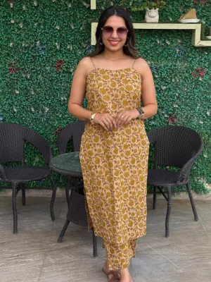 Mustard Strap Edit Kurta
