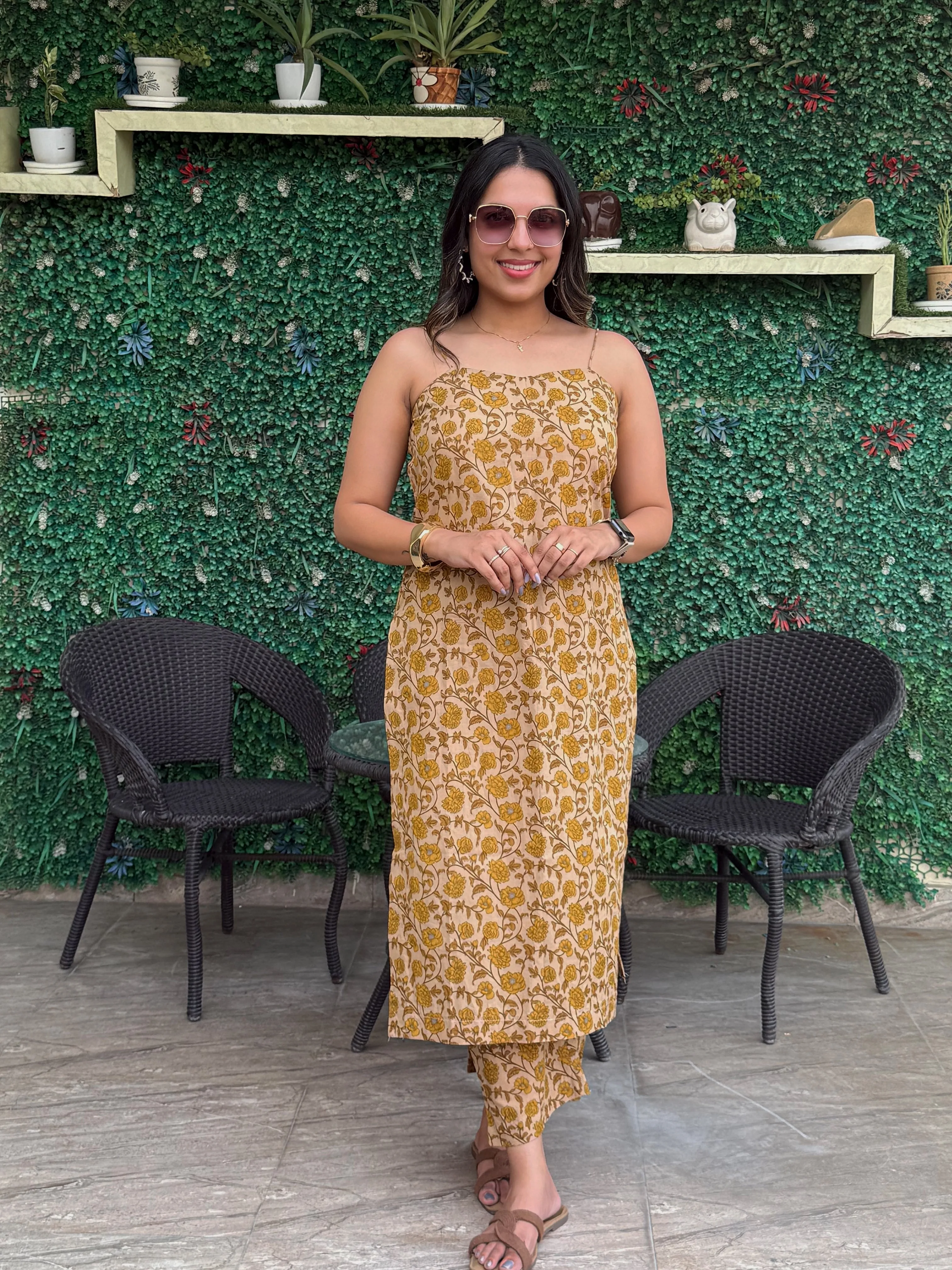 Mustard Strap Edit Kurta