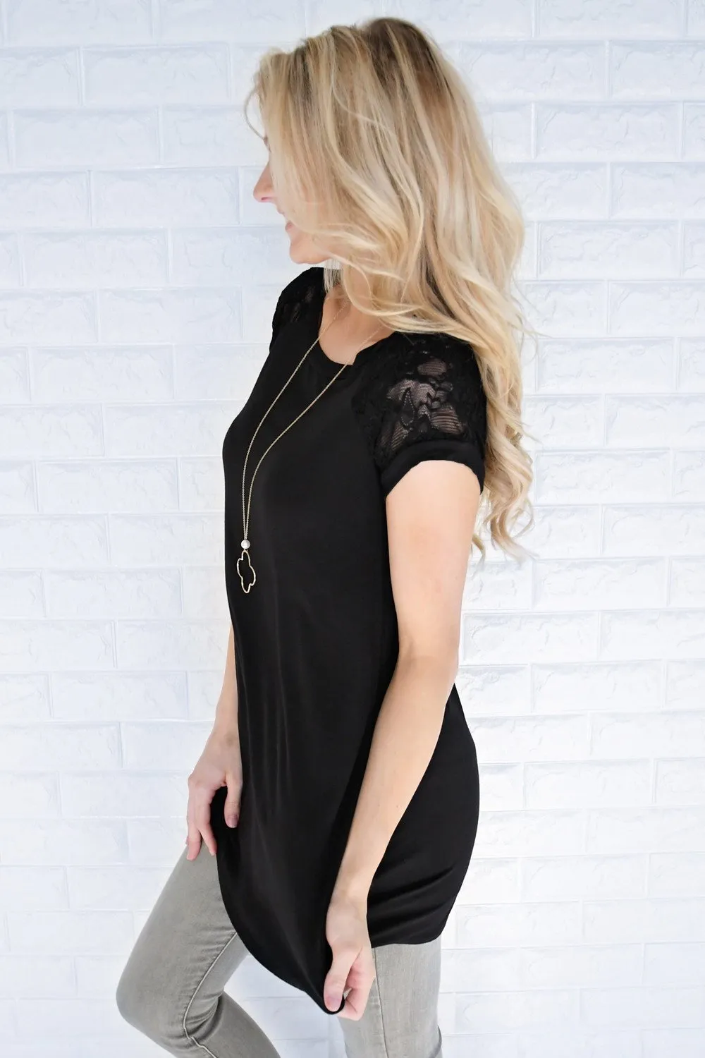 My Favorite Lace Top ~ Black