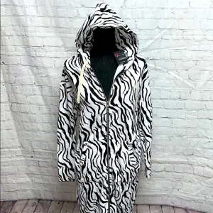 N: Philanthropy White Zebra Hoodie Dress Sz Small