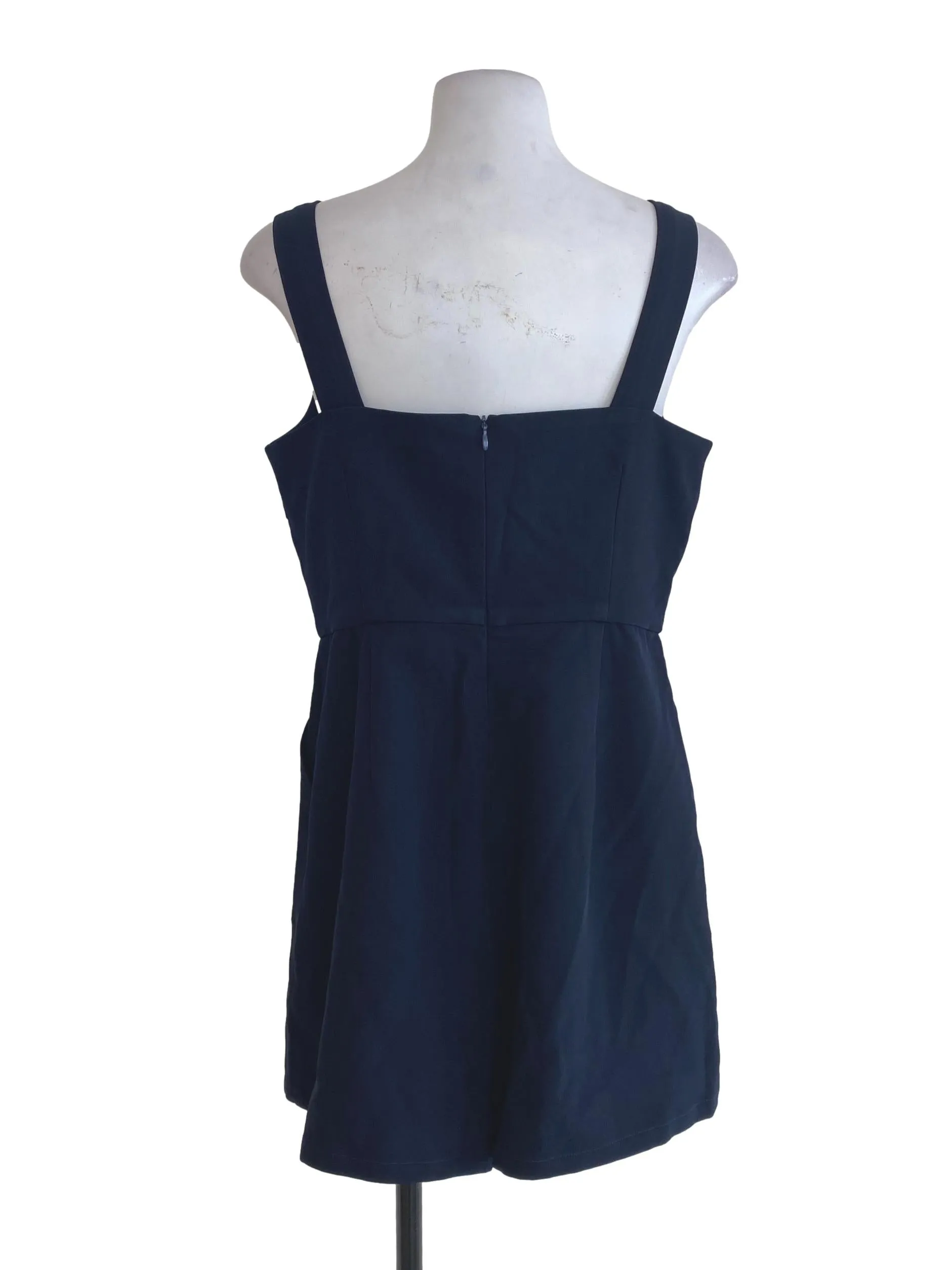 Navy Blue Half Button Rompers