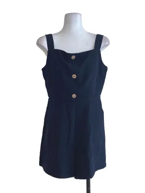 Navy Blue Half Button Rompers