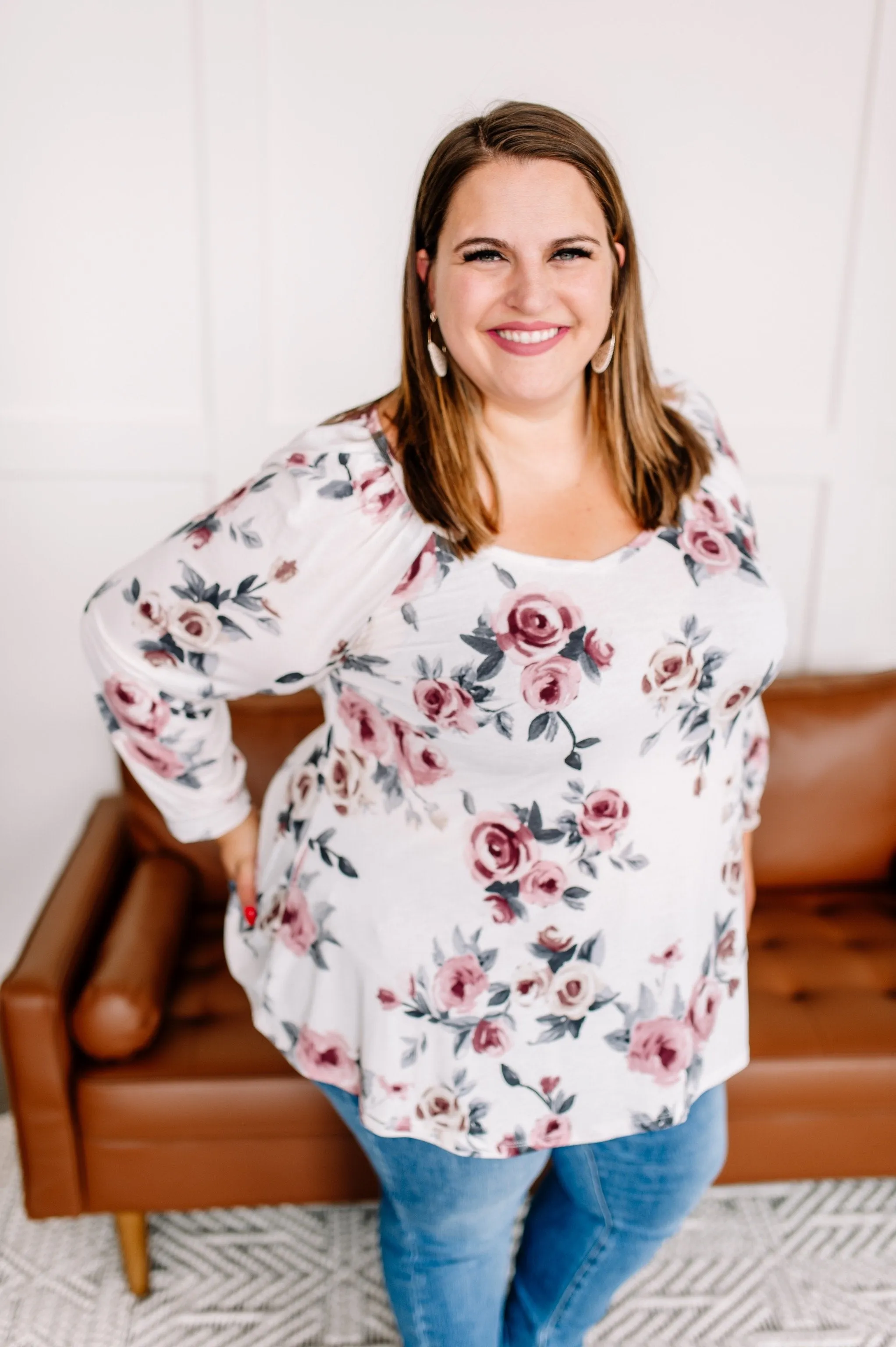 Never Going Out Of Style Cream Floral Top