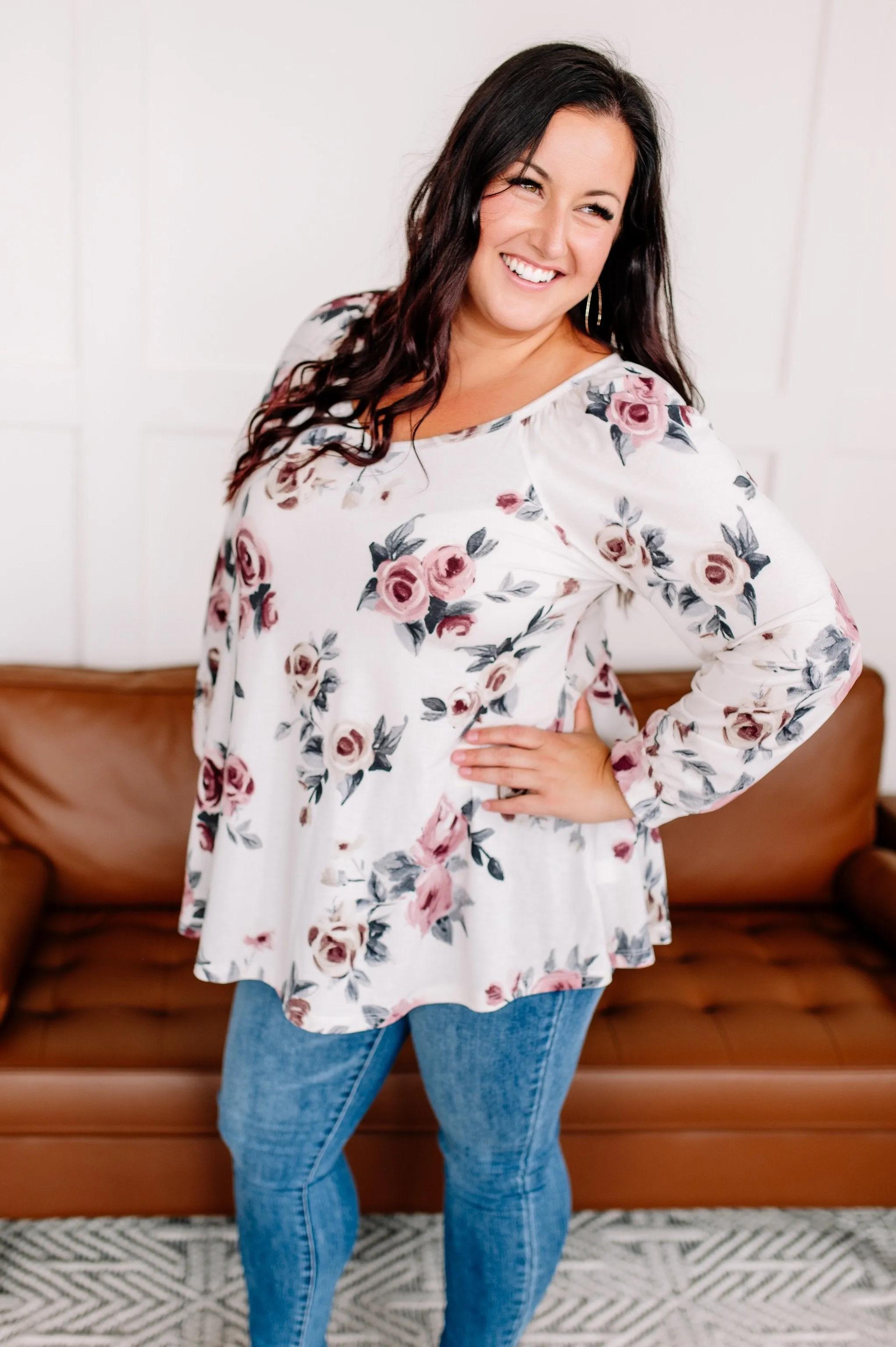 Never Going Out Of Style Cream Floral Top