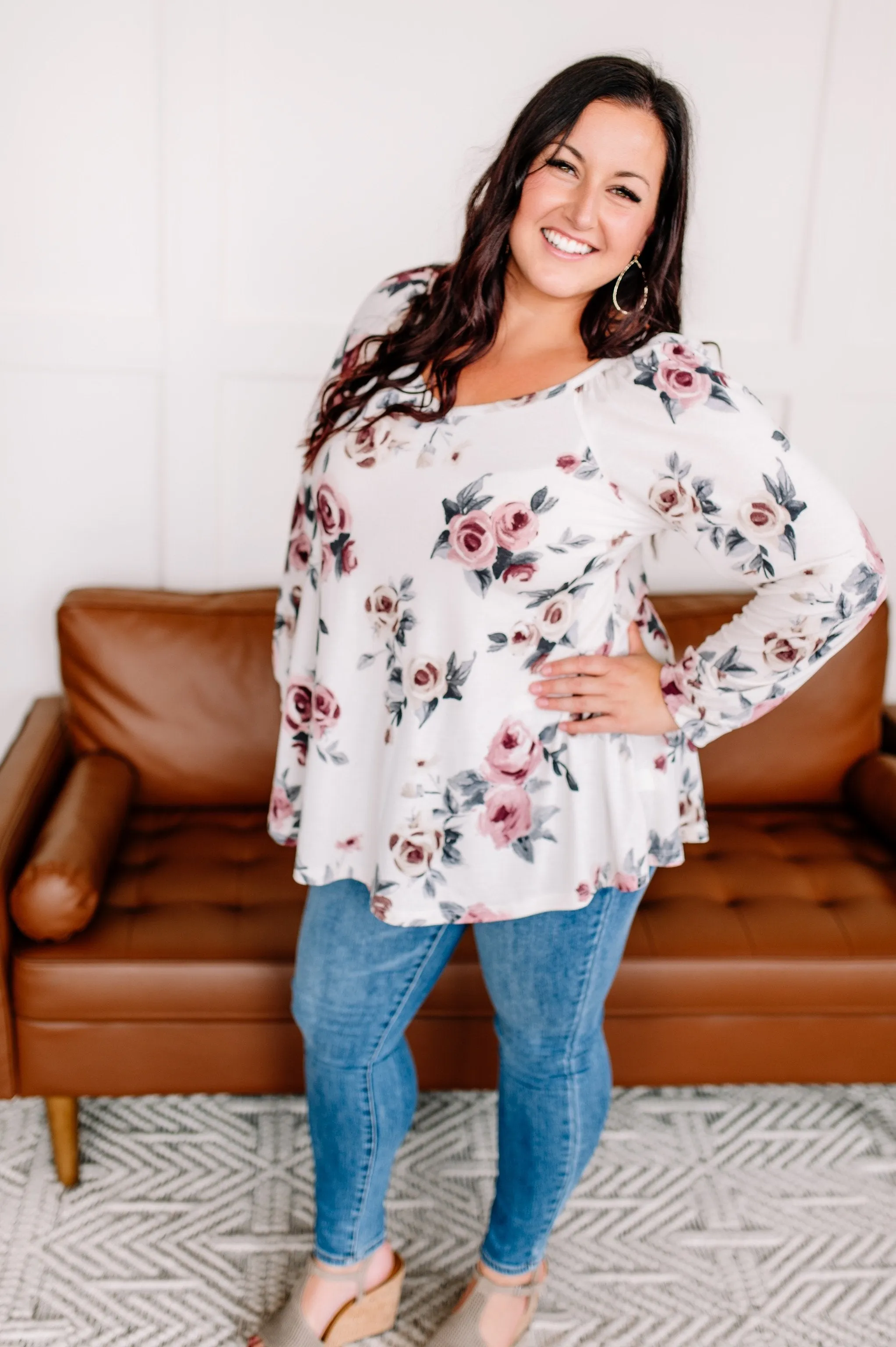 Never Going Out Of Style Cream Floral Top