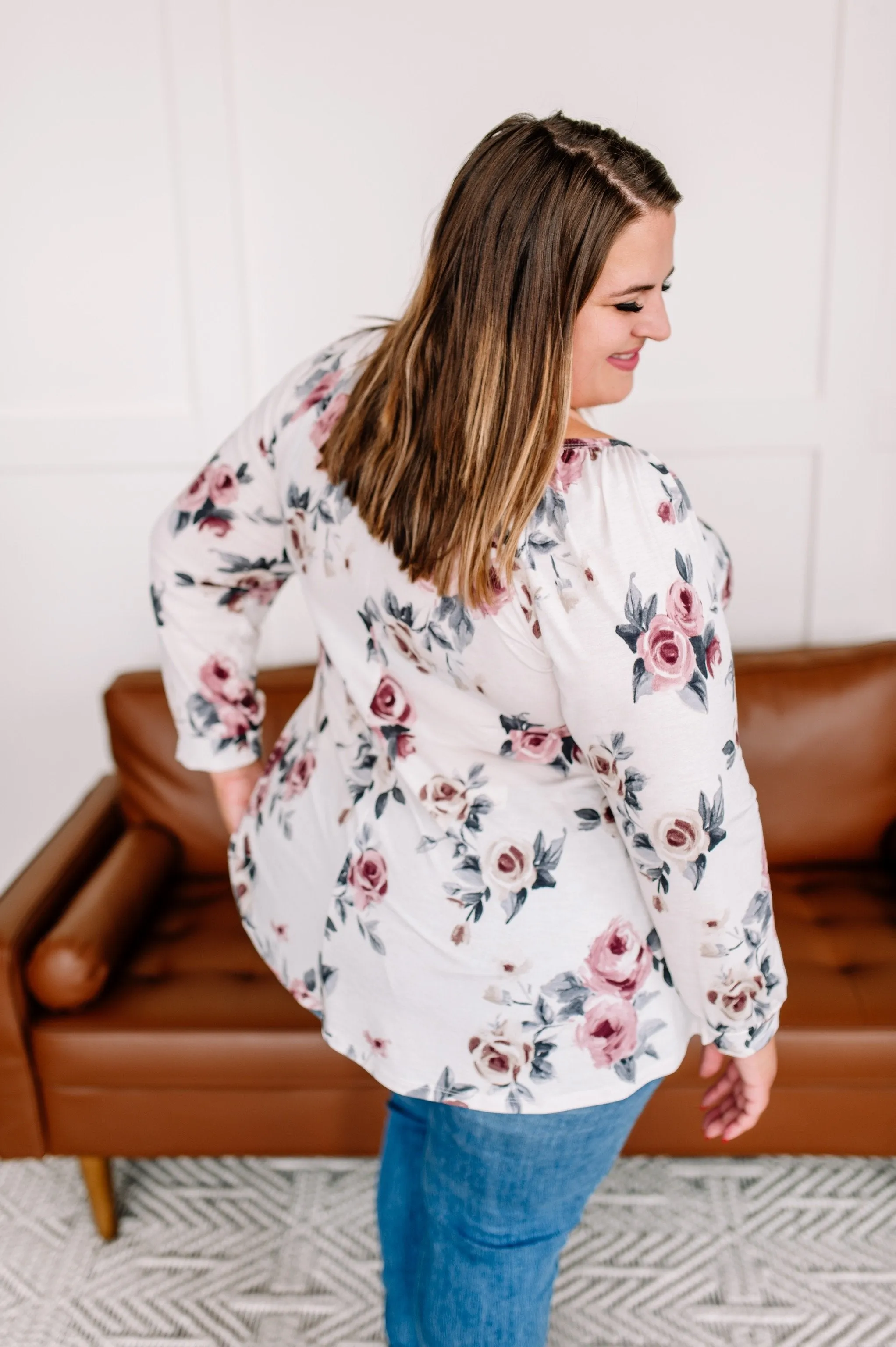 Never Going Out Of Style Cream Floral Top
