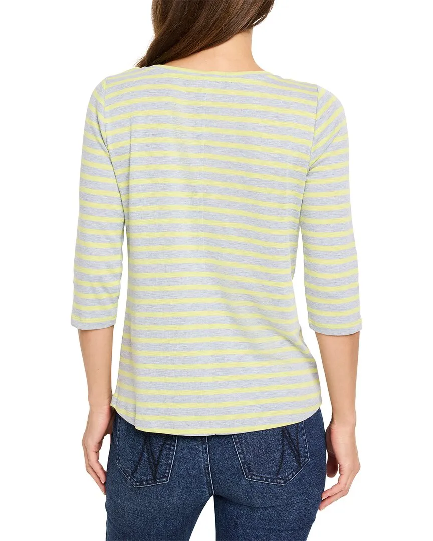 NIC ZOE 3/4-Sleeve Stripe Boat T-Shirt