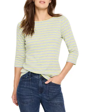 NIC ZOE 3/4-Sleeve Stripe Boat T-Shirt