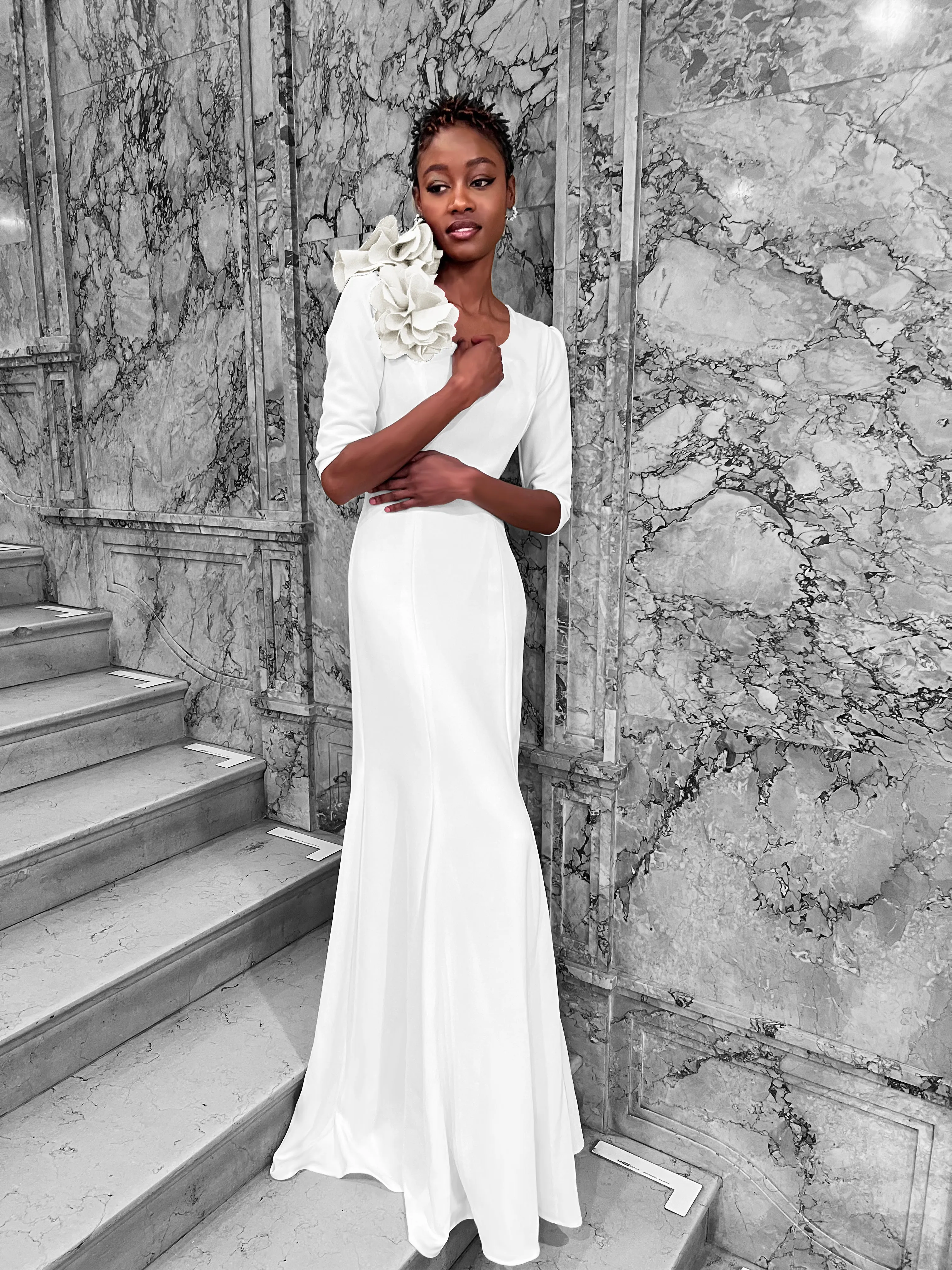 Nile Gown with 3/4 Sleeves
