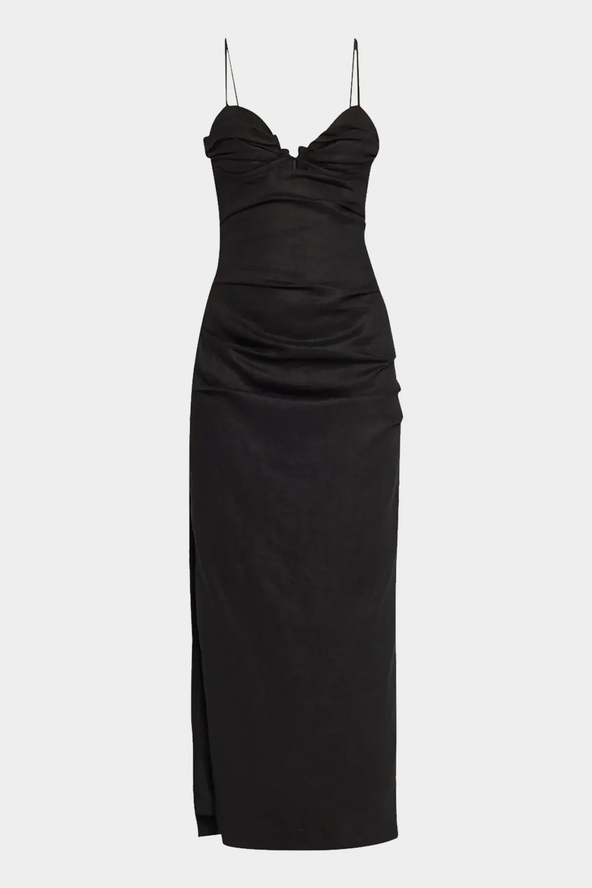 Noemi Balconette Midi Dress in Black