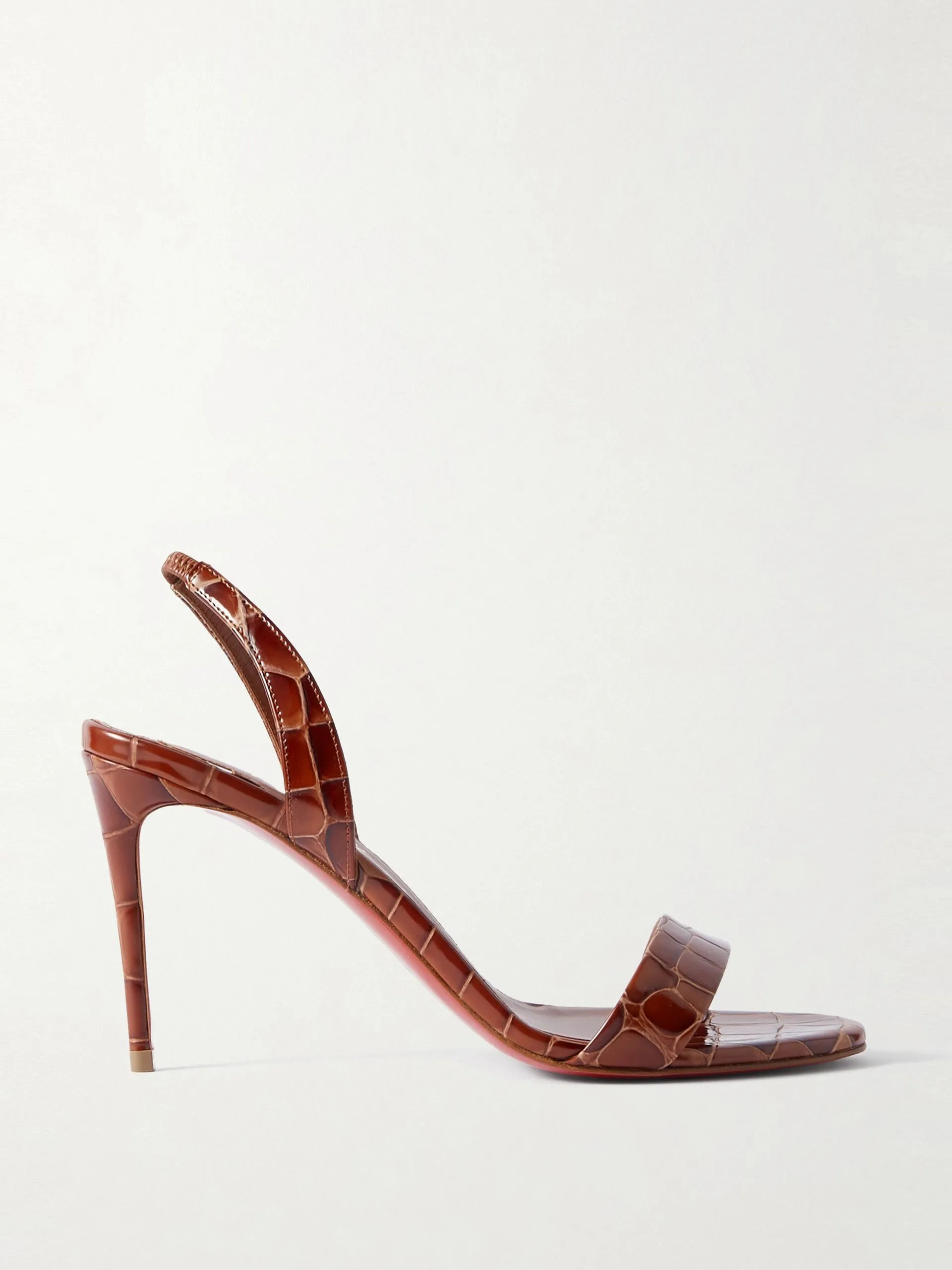 O Marylin 85 croc-effect patent-leather slingback sandals