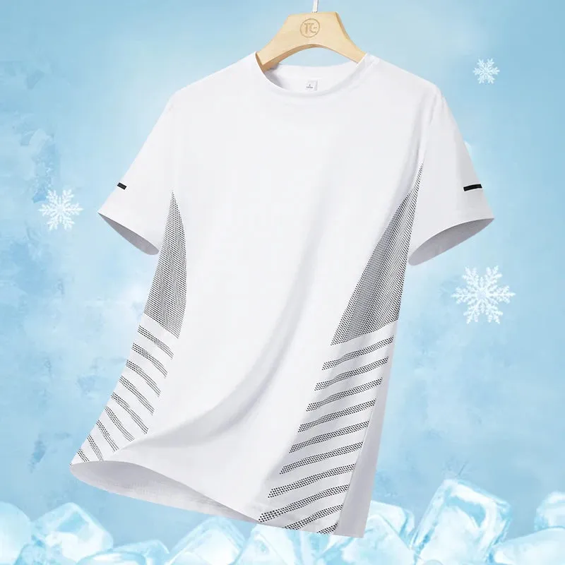 Obsidian Phoenix Ice Silk Reflective Sports T-Shirt – Lightweight, Breathable Short Sleeve Top
