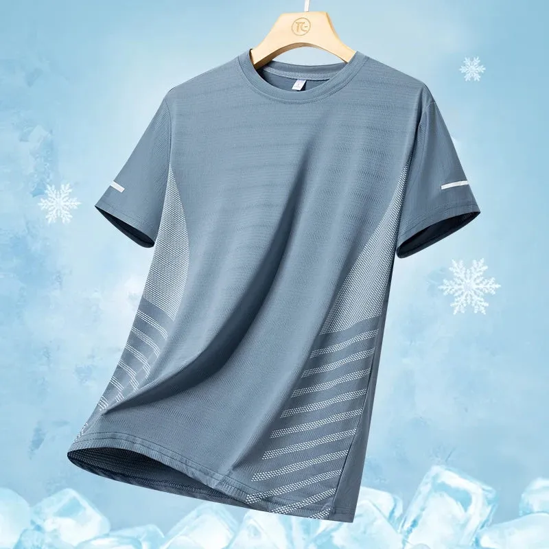 Obsidian Phoenix Ice Silk Reflective Sports T-Shirt – Lightweight, Breathable Short Sleeve Top