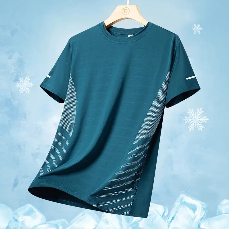 Obsidian Phoenix Ice Silk Reflective Sports T-Shirt – Lightweight, Breathable Short Sleeve Top