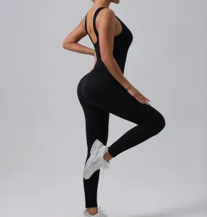 Obsidian Phoenix Seamless Ribbed Fitness Jumpsuit