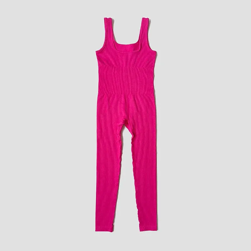 Obsidian Phoenix Seamless Ribbed Fitness Jumpsuit