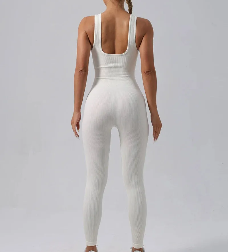 Obsidian Phoenix Seamless Ribbed Fitness Jumpsuit