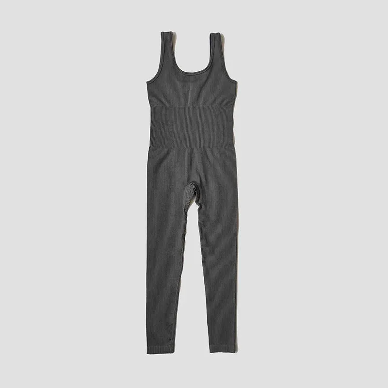 Obsidian Phoenix Seamless Ribbed Fitness Jumpsuit