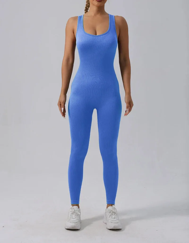 Obsidian Phoenix Seamless Ribbed Fitness Jumpsuit