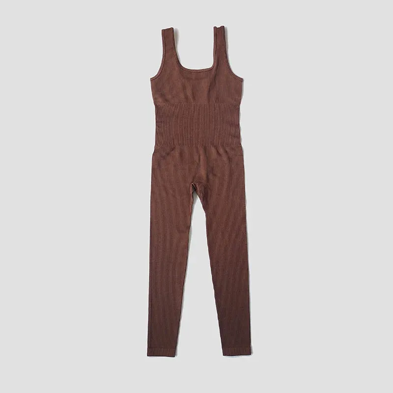 Obsidian Phoenix Seamless Ribbed Fitness Jumpsuit