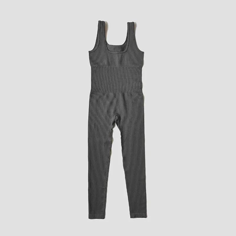 Obsidian Phoenix Seamless Ribbed Fitness Jumpsuit