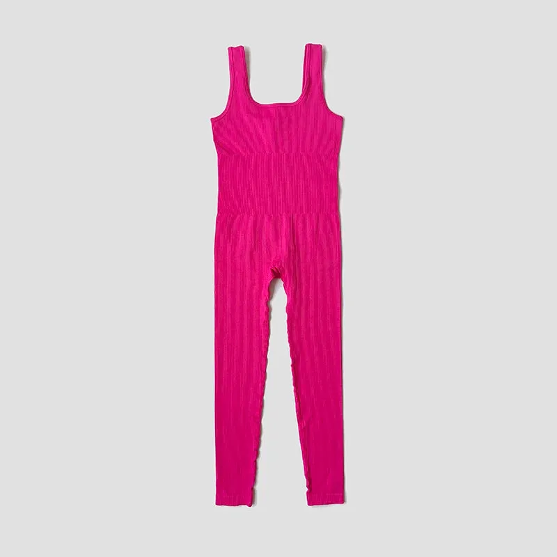 Obsidian Phoenix Seamless Ribbed Fitness Jumpsuit