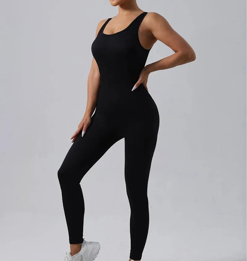 Obsidian Phoenix Seamless Ribbed Fitness Jumpsuit