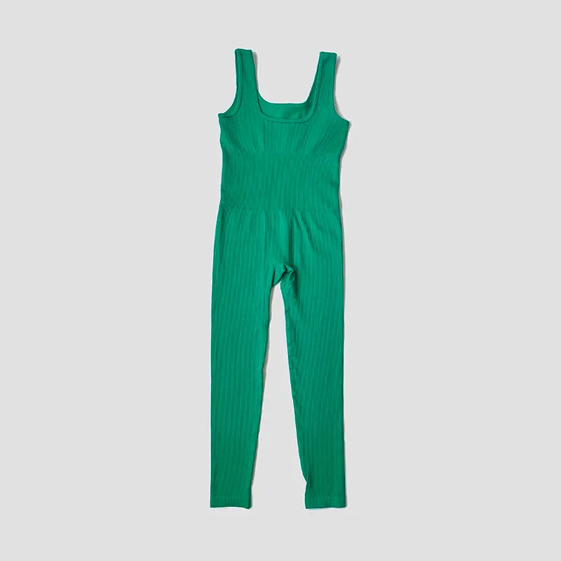 Obsidian Phoenix Seamless Ribbed Fitness Jumpsuit